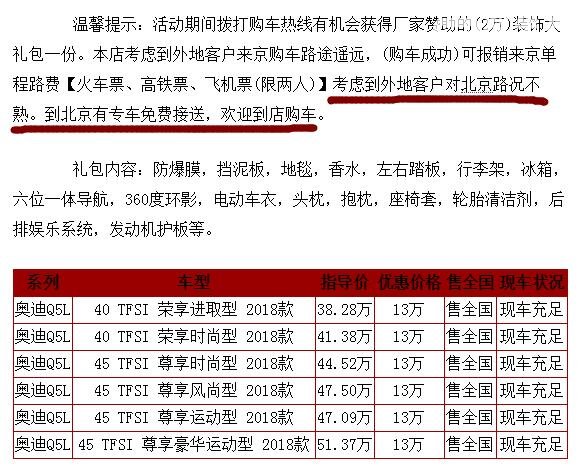 奥迪q5l报价及优惠 2018款奥迪Q5L最高优惠4万(34.45万起售)