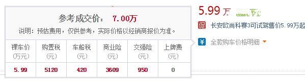 长安欧尚科赛3八月销量 2019年8月销量530辆（销量排名第178）