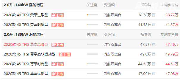 奥迪q5优惠 最高优惠10.01万元（落地价格：34.34万）