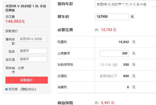 xrv都是穷人开的 外观时尚内饰科技的xrv高达14.61万