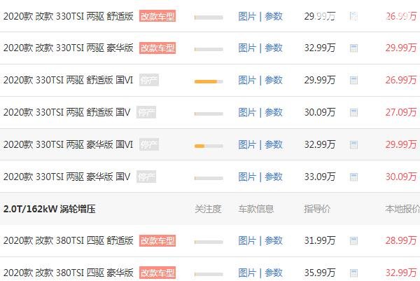 大众途昂7座最低价格 大众途昂最低落地33.7万元（优惠后落地30.38万）