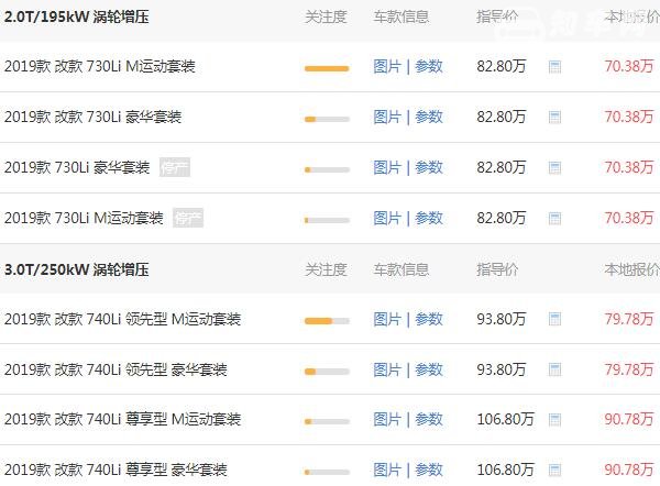 宝马7系最新报价 宝马7系多少钱一辆（82.8万元）