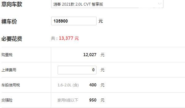 逍客价格最低多少钱 2021款逍客裸车价最低13.59万