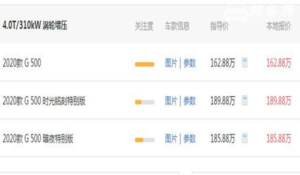 奔驰越野G500多少钱一辆 4.0T落地价最低需要195.96万