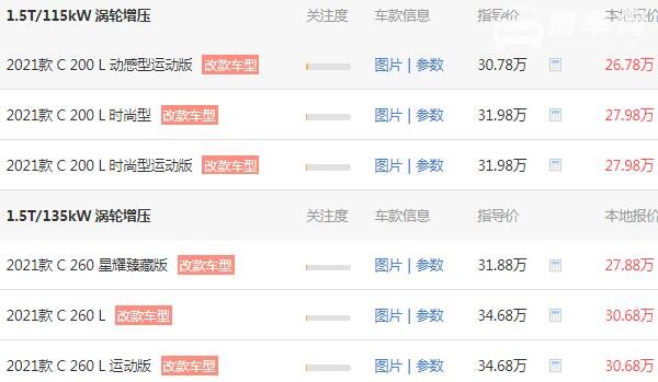 c200奔驰价格多少 奔驰c200的实际花销为30.16万元