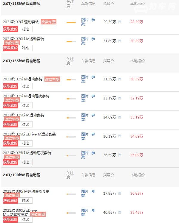 宝马新3系价格多少 报价最低仅为29.39万