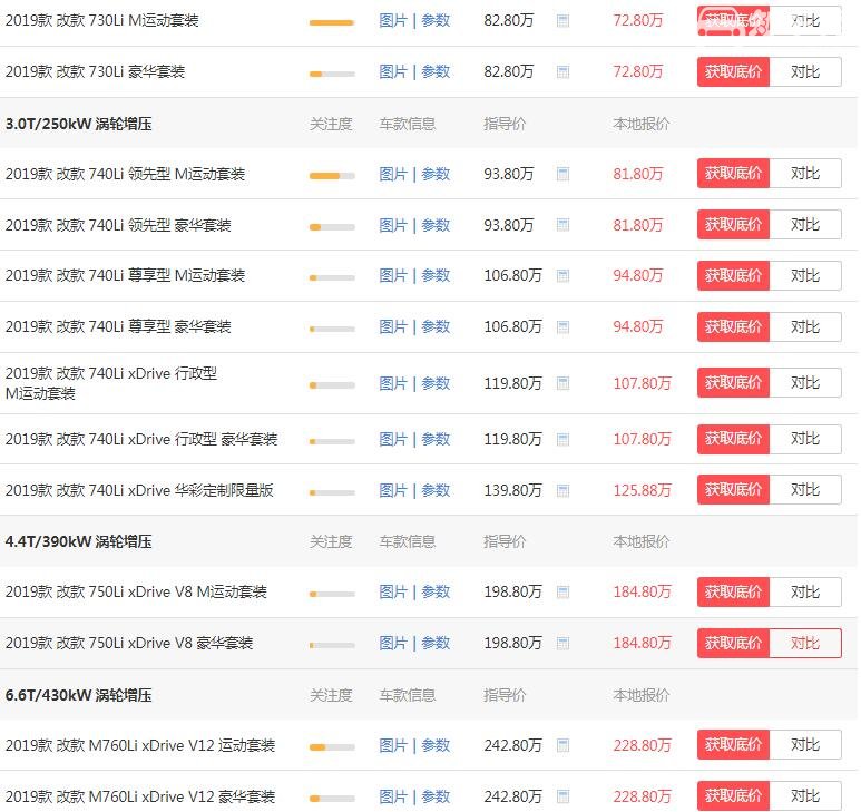 宝马新7系多少钱一辆 落地价最低仅需79.37万