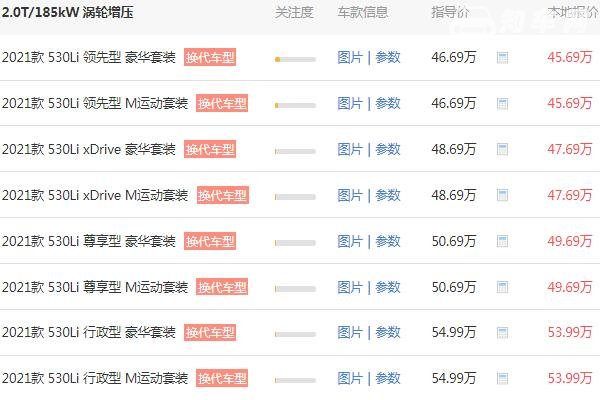 宝马530价格是多少钱 2021款宝马530的落地价格为51.16万元