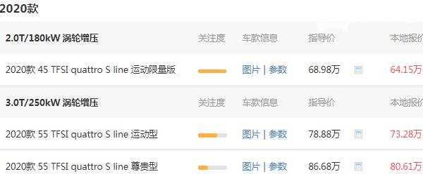 奥迪q7车报价多少钱一辆 奥迪q7落地价格为71.66万元