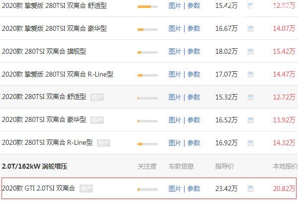 大众高尔夫gti汽车报价 大众高尔夫gti落地价格为23.55万元