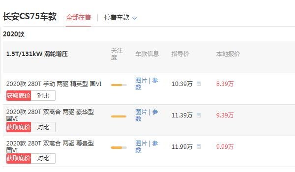 长安cs75价格多少钱一辆 落地价仅为9.26万性价比超高