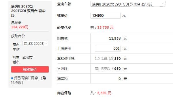 奇瑞瑞虎8报价1.6T 原来瑞虎8这么便宜