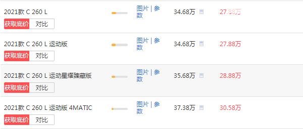 c260l北京奔驰价格多少 售价27.88万/百公里油耗仅为6.1L
